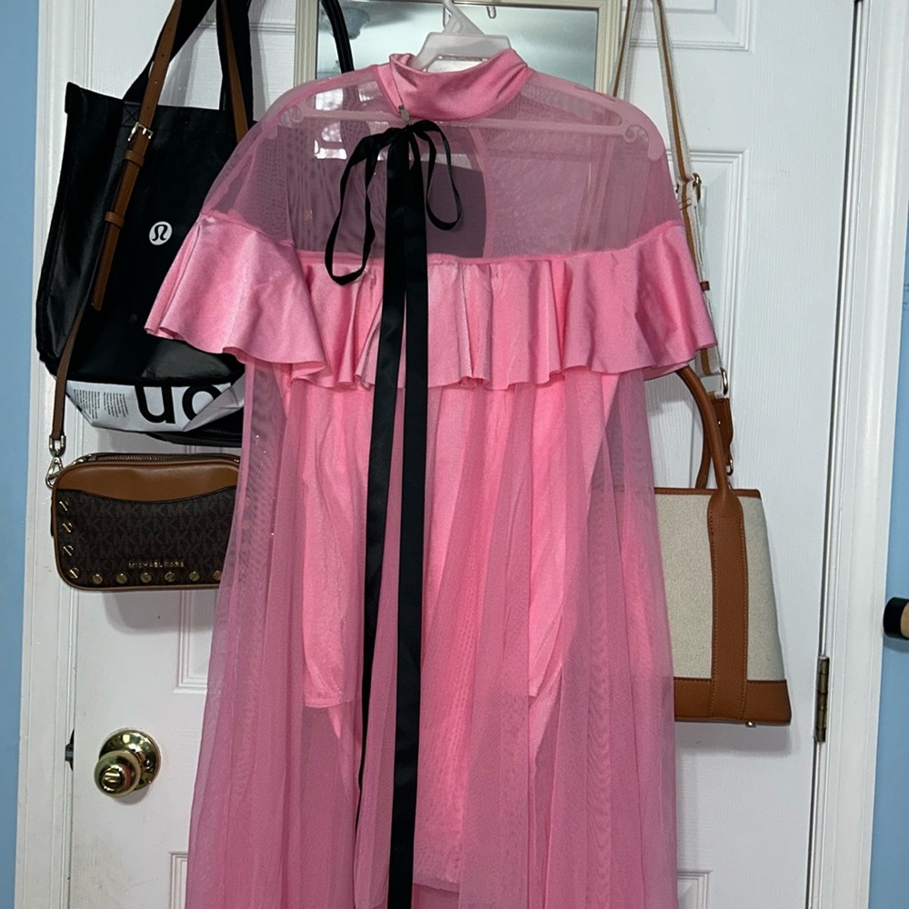 Pink tulle dance dress with leotard bottom